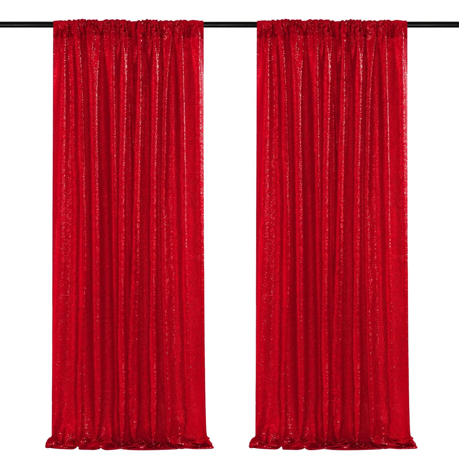 SoarDream Red Sequin Backdrop 2 Pieces 2ftx8ft Sequin Fabric Backdrop Glitter Photography Backdrop Party Decoration Background Backdrop