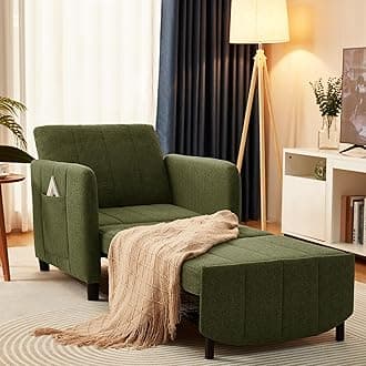 Sleeper Chair 84" Extra Long Convertible Chair Bed Upgraded 3-in-1 to 4-in-1 Pull Out Chair & Single Sofa Bed for Adult Sleeping Chair for Living Room Small Space (Modern Green)