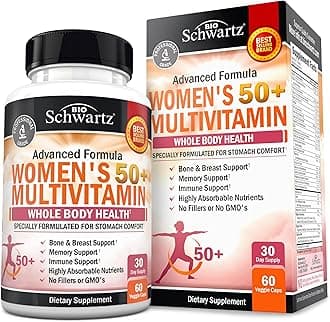 Daily Multivitamin for Women 50 & Over – Memory Support Supplement – Promotes Stress Reduction & Healthy Immune Response – Women's Multivitamin Supplement Designed for Stomach Comfort - 60 Capsules