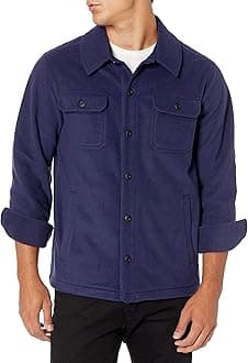 Amazon Essentials Men's Long-Sleeve Polar Fleece Shirt Jacket for Winter
