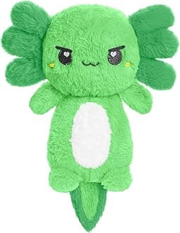 Green Axolotl Microwavable 1.5 lbs Unscented Heating Pad for Women and Kids- Cute Soft Cozy Pillow Plush Heatable Warm Stuffed Animals - Kawaii Hot and Cold Plushie - Axolotl Gifts for Girls and Boys