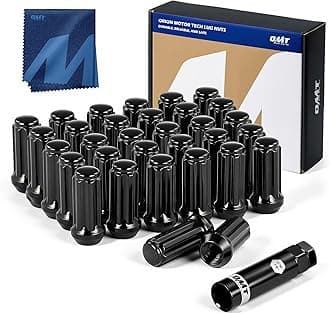 Orion Motor Tech 9/16-18 Wheel Lug Nuts 32 Pack, Black 9/16 x 18 Trim Lug Nuts 2 inches Tall Spline Drive Cone Seat Compatible with 1994-2011 Ram 2500 3500, 2002-2010 Dodge Ram 1500