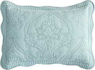 CHIXIN Microfiber King Pillow Shams Set of 2 - Quilted Decorative Pillow Covers - Seaglass - Size (20" x 36")