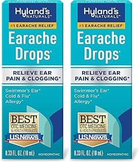Hyland's Earache Drops, Natural Relief of Swimmer's Ear, Cold and Flu, Allergy Symptoms, Ages 4 and up: (2 Pack)
