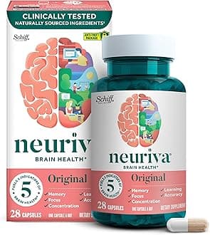 Original Brain Supplement for Memory, Focus & Concentration + Learning & Accuracy with Clinically Tested Nootropics Phosphatidylserine and Neurofactor, Caffeine Free, 28ct Capsules