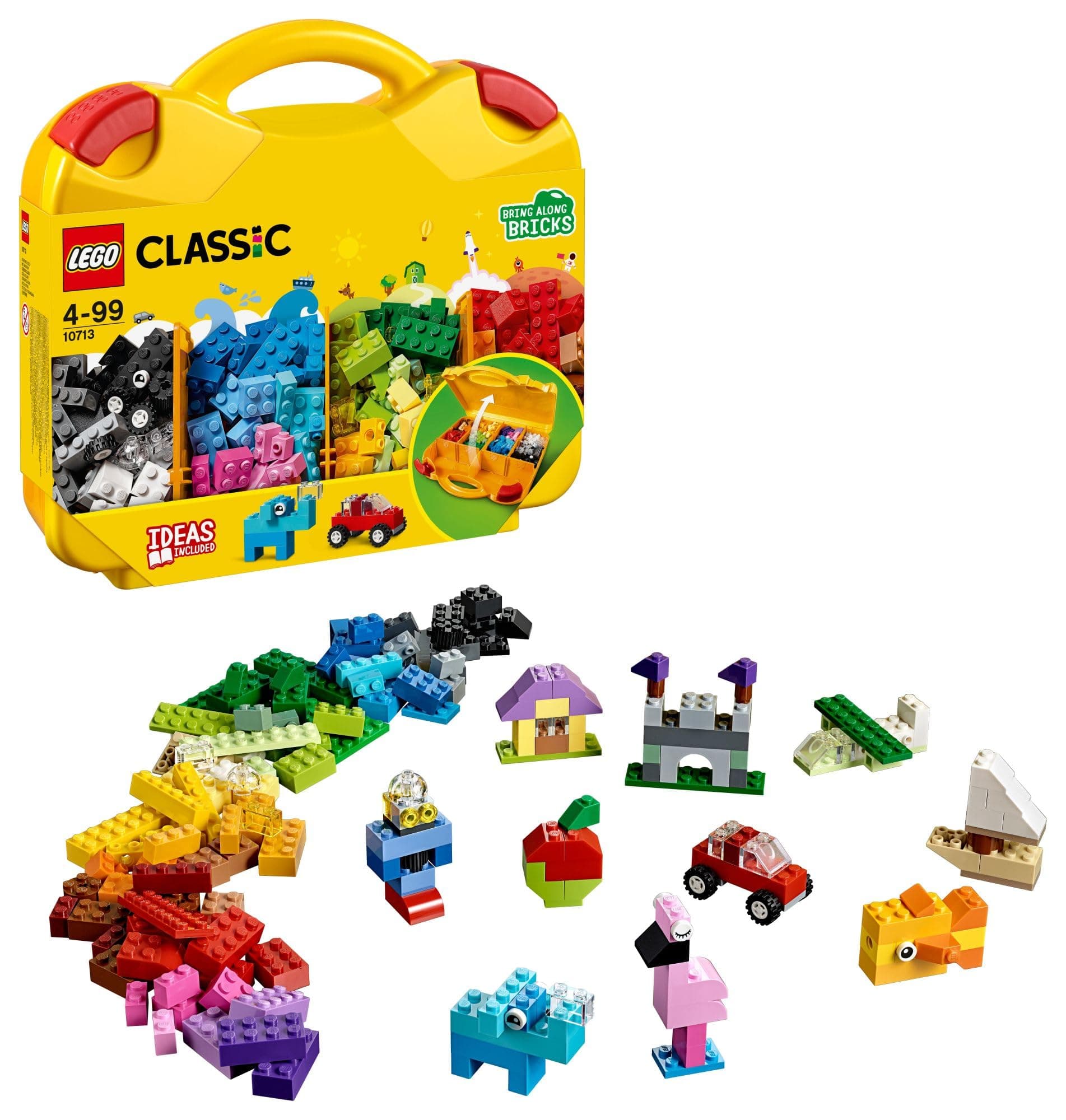 Classic Creative Suitcase 10713 - Includes Sorting Storage Organizer Case with Fun Colorful Building Bricks, Preschool Learning Toy for Kids, Boys and Girls Ages 4 Years Old and Up