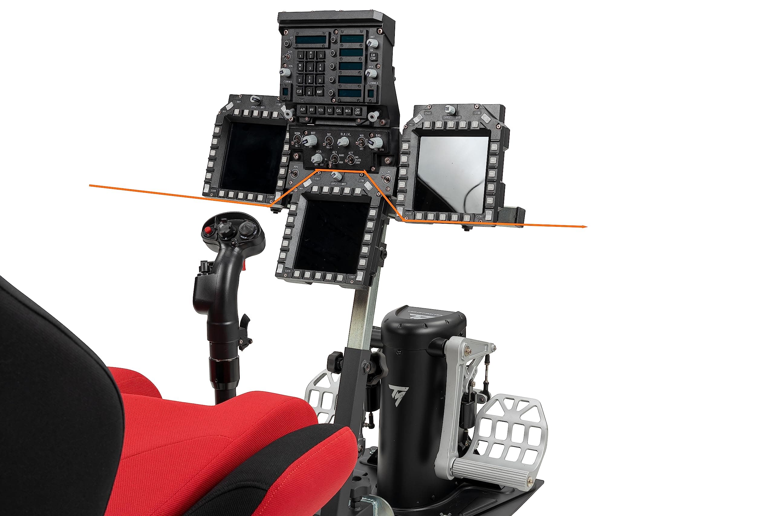 SimFab Flight Sim Add-on Kit MFD Holder Bracket Assembly Kit. Compatible with Thrustmaster MFD cougar bezels. WinWing MIP bezels or active displays. Config #12