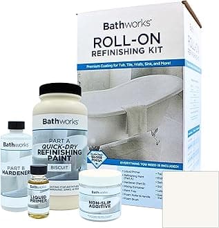Quick-Dry Roll-On Refinishing Kit - 22 fl oz, High Gloss Biscuit, Complete DIY System with Tools & Non-Slip Additive - Faster 12-Hour Dry Time for Bathtubs, Tile, Sinks & Showers