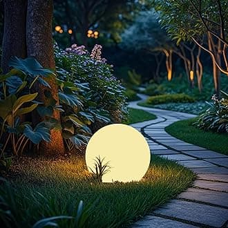 shumi 8-inch Solar Globe Lights Outdoor Waterproof, LED Solar Ball Light Outdoor 16 RGB Colors 4 Modes with Remote Control, Solar Shpere Lamp Orb Light for Outside Garden Yard Bar Party Pool