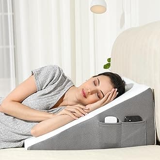 FSCGIFE Wedge Pillow for Sleeping, 10 Inch Bed Pillow Wedge for Acid Reflux Wedge Pillow Post Surgery, Memory Foam Triangle Pillow with Washable Cover