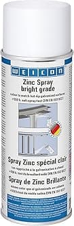 WEICON Zinc Spray bright grade |13.5oz / 400ml | Fast drying primer for metal | Corrosion Protection | Heat, UV, Rust and weather resistant | Industrial Grade | Food grade | light silver
