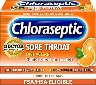 Chloraseptic Sore Throat Lozenges, Citrus, 18 Count, 1 Pack