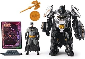 Spin Master DC Comics, Metal Force Batman Action Figure, 15-cm with 10-cm Mini Figure, Built-in Blaster and Armour Suit, Super Hero Kids’ Toys for Boys and Girls Aged 4+
