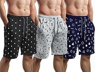 hotfits Stylish Men's Cotton Shorts (Pack of 3) – Multicolored, Lightweight, Breathable, Casual Summer Lounge, Gym, Athletic, Workout, Beach & Travel Shorts for Men