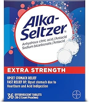 Extra Strength Heartburn Relief Effervescent Antacid Tablets, Fast Indigestion Relief, 36Ct