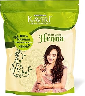 Kaveri Triple Sifted Henna Mehendi Powder Made From Natural Organic Henna Leave for Hairs Hands & Feet Natural Hair Dye Colour Support Hair Colouring Strengthening &Growth - 500 gm