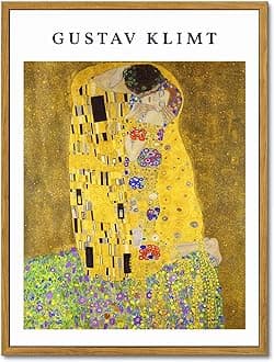 KBKBART Framed Canvas Wall Art for Bedroom, Vintage Abstract Famous Artists Posters, Retro Boho Wall Decor for Gallery, Bedroom, Bathroom (12"x16")