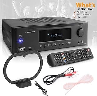 Pyle 7.1-Channel Hi-Fi Bluetooth Stereo Amplifier - 2000 Watt AV Home Theater Speaker Subwoofer Surround Sound Receiver w/Radio, USB, RCA, HDMI, MIC in, Supports 4K UHD TV, 3D, Blu-Ray - PT796BT.5