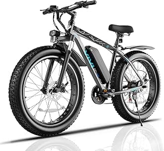 Vivi F26FUL Electric Bike for Adults, Peak 1000W 26" x 4.0 Fat Tire Electric Bike with 48V 13Ah Removable Battery, 7Speed, Top 25Mph, Cruise Control, Up to 60 Miles, SGS Certified to UL2849
