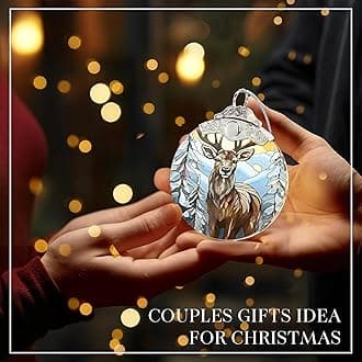 Deer Ornament 2025 – Stained Glass Effection Acrylic Hanging Decor, Holiday Keepsake, Deer Ornaments for Christmas Tree, Christmas Ornament, Ornaments for Tree, Gift for Wildlife Lovers