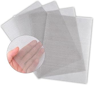 Valchoose 4PACK Stainless Steel Woven Wire Mesh Never Rust, Air Vent Mesh 11.8"X8.2"(300X 210mm), Hard and Heat Resisting Screen Mesh, 1mm Hole 20 Mesh Easy to Cut