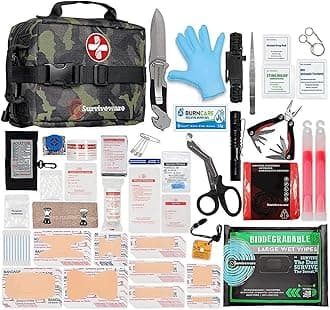 Surviveware 119 Pcs Comprehensive Premium Survival First Aid Kit - Medical Emergency Kit for Travel Camping Gear, Home Essentials & Outdoor Emergencies - HSA & FSA Eligible Survival Kit