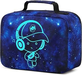 BluboonKids Girls Boys Lunch Bag Insulated Lunch Box for school Lunch Cooler Organizer School Kids Lunch Tote (Bright starry sky)