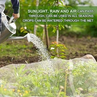 Garden Netting, Durable Ultra Fine Garden Netting, Garden Plant Cover Row Cover Makes Plants, Vegetables, Fruits, and Flowers Grow Better (4ft x 25ft)
