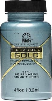 Plaid PE5547 Folk Art Treasure Gold Acrylic Craft Paint, Aquamarine, 5547