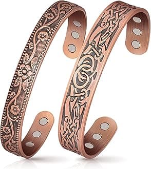 Lymph Drainage Magnetic Copper Bracelet: Magnetic Bracelets for Women & Men, Lymph Detox Bracelet with 6 Magnets - Jewelry Gift Set for Couples