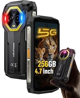 Armor Mini 20 Pro 5G Rugged Smartphone 4.7 inch Small Screen, 256GB+2TB Expand, Android 15, 33W 6200mAh Wireless Charging, 64MP Night Vision, Flashlight Warning Light IP68 Waterproof UK Phone