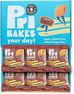 Gluten Free Snacks - Tasty & On-the-Go Oat-Based, Low Calorie, Delicious Snacks for Adults - High Fibre, No Sugar, Low Fat Vegan Food w/Natural Ingredients - 6 pcs Cinnamon Oaty Pockets by Pri Bakes