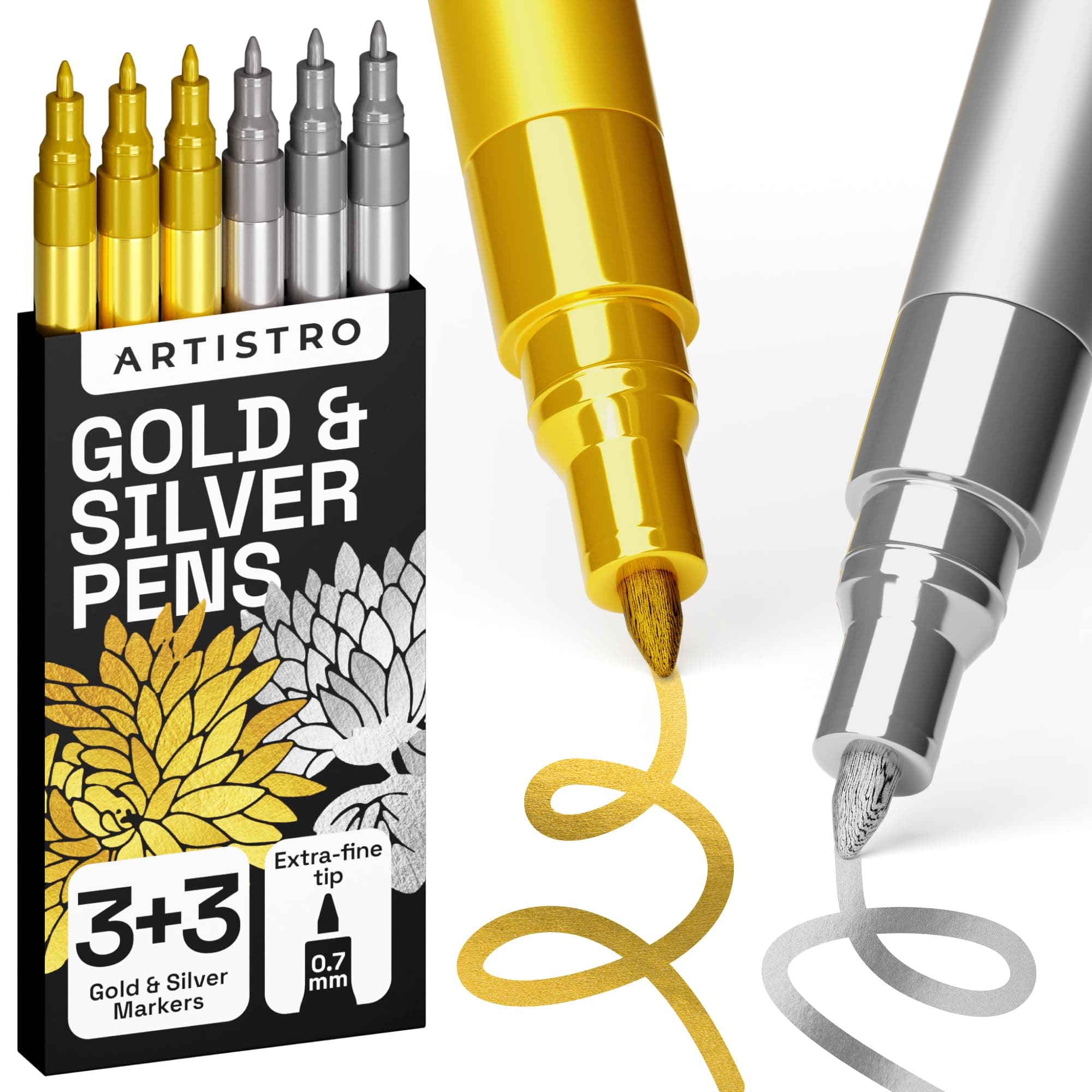 6 Gold and Silver Extra fine tip