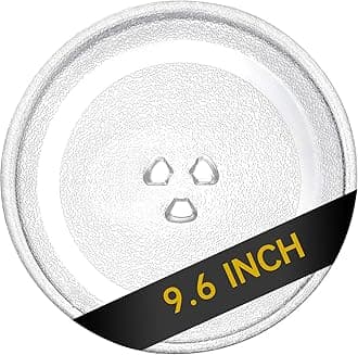 9.6" Microwave Glass Turntable Plate, 9.6" / 24.4cm Microwave Tray Replacement Glass Plate, Glass Tray Replacement for LG, GE, Magic Chef, Hotpoint, Panasonic, Kenmore, etc