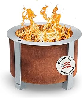 Smokeless Fire Pit | 22 Inches | X Series 19 Wood Burning Campfire | Made in USA | Corten Steel | Durable Backyard Bonfire | Grilling & Cooking | Low Smoke Stove | Enjoy with A Group Or Solo