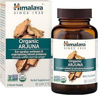 Organic Arjuna 60 Caplets for Cholesterol, Blood Pressure & Healthy Heart Function Support 700mg
