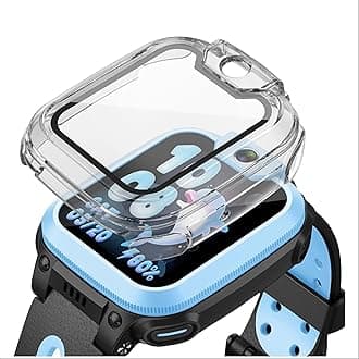 GIOPUEY Case Compatible with imoo Watch Phone Z1, Glass Protective Film + Hard Plastic Bezel Cover - clear