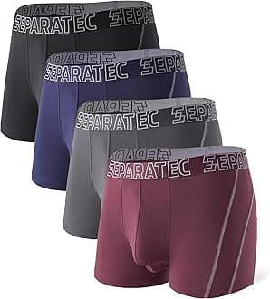 Separatec Men Underwear, Soft Underwear Trunks,Dual Pouch for Men,3 Pack