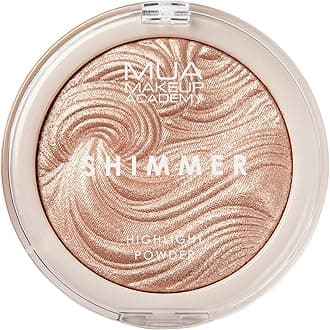 MUA Makeup Academy Shimmer Highlighter Powder, Radiant Cashmere - Highly Pigmented Glow Finish, 8 g