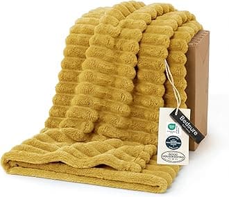 Bedsure GentleSoft Yellow Fleece Blanket for Couch - Cozy Soft Blankets for Women, Cute Small Throws for Girls, 60x80 Inches