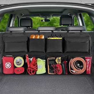Car Trunk Organizer & Backseat Hanging Organizer with 8 Large Storage Bags - ...