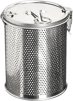 Commercial Grade D 3.9" X H 5.3" Genuine Stainless Steel 18/8 Perforated Strainer - One Touch Lock System - Restaurant & Home Use