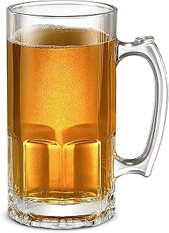 35 OZ Beer Mugs,Heavy Large Beer Glasses with Handle,Classic Beer Mug glasses,Style Extra Large Glass Beer Stein Super Mug