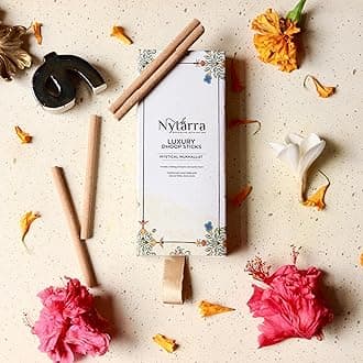 Nytarra Mystical Mukhallat Aroma Dhoop Sticks (Pack of 2) | Oudh, Amber & Rose Blend | Charcoal-Free | Special Nytarra Holder | Premium Dhoop Sticks for Pooja, Meditation, Home & Office Aromatherapy