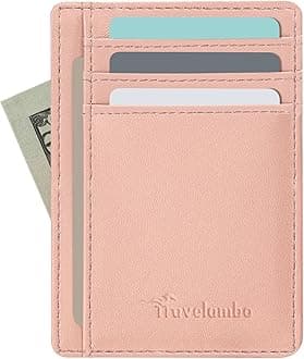 Slim Wallet Front Pocket Minimalist Leather RFID Blocking Medium Size