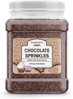 Chocolate Sprinkles, 4 Cups, Made with Real Cocoa, Decorative Dessert Topping