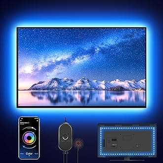 Nexillumi Led Strip Lights For 43''-55'' Tv With Remote App Control Led Tv Backlight Color Changing Rgb Led Strip Usb Powered (App Control+ Remote, 9.8 Feet + 3.4 Feet Corner Cords)