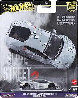 Hot Wheels Premium Car Culture Collectible Toy Car, 1:64 Scale Die-Cast LB-Works Lamborghini Huracan Coupe, Slide Street Vehicle with Real Riders Tires