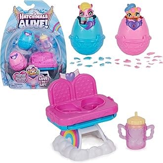 Alive, Hungry Playset with Highchair Toy and 2 Mini Figures in Self-Hatching Eggs, Kids’ Toys for Girls and Boys Aged 3 and up