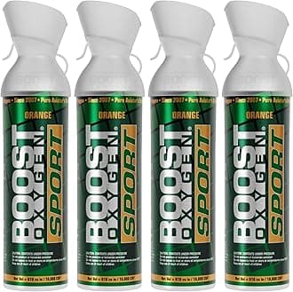 Large Sport Orange Aroma 10L Canister | Respiratory Support for Aerobic Recovery, Altitude, Performance & Health (4 Pack)